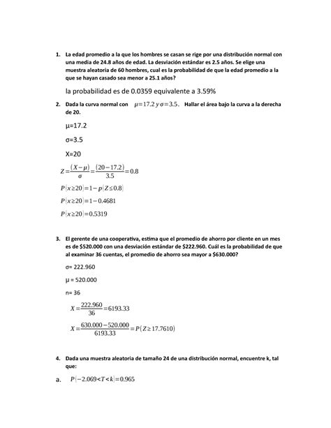 Solucion Taller De Estadistica Ii No Marzo De La Edad