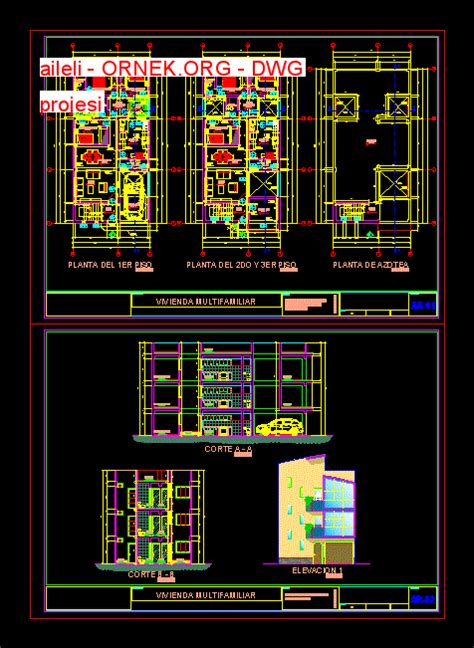 Proje Sitesi Aileli Autocad Projesi