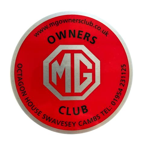 Mg Owners Club Sticker Mg Owners Club Shop