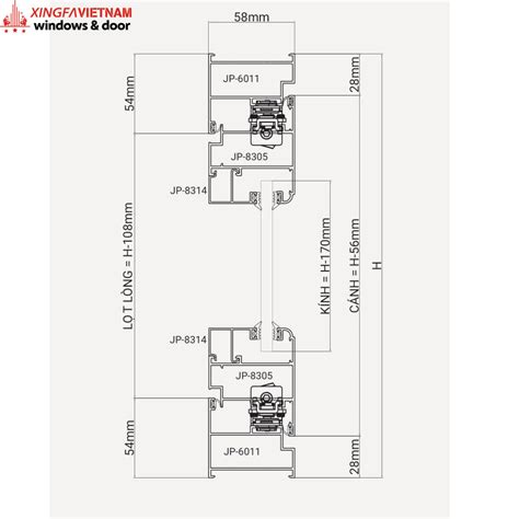 Cửa Sổ Mở Quay 2 Cánh Nhôm Xingfa Anodise Hệ 65