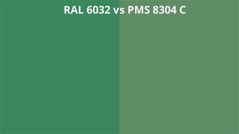 Ral 6032 Vs Pms 8304 C Ral Colour Chart Uk