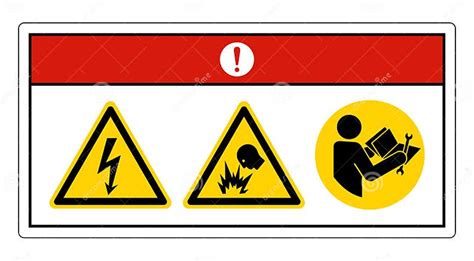 Danger Electric Shock Hazard Symbol Sign on White Background Stock ...