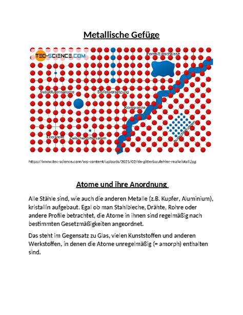 Gef Ge Zusammenfassung Werkstoffkunde Metallische Gef Ge Studocu