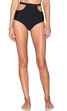 Nookie Reef High Waist Bikini Bottom In Black REVOLVE