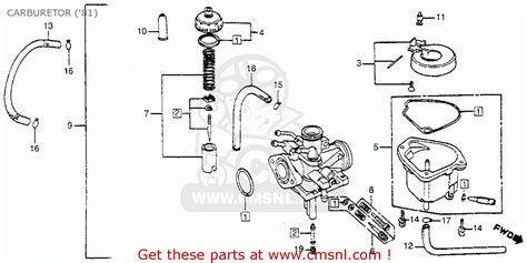 Honda Na50 Express Ii 1981 Usa Carburetor 81 Schematic Partsfiche