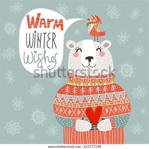 Warm Winter Wishes Card Vector Stock Vector (Royalty Free) 223777198