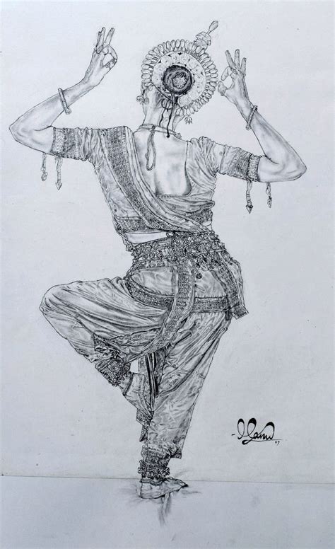 Bharathanatyam Dancer Pencil Sketch Sketches Pencil Sketch Pencil Art