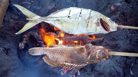 NIKMATNYA BAKAR IKAN HASIL PANCINGAN DI PANTAI PASIR HITAM YouTube