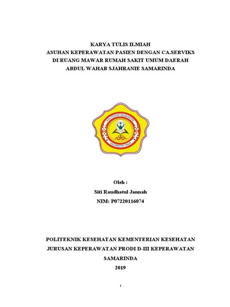 Asuhan Keperawatan Pasien Dengan Kanker Serviks Di Ruang Mawar Rsud