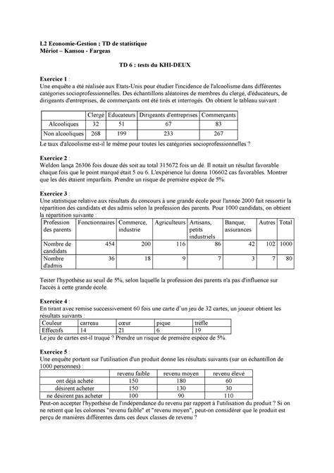 Td Td Et Correction L Economie Gestion Td De