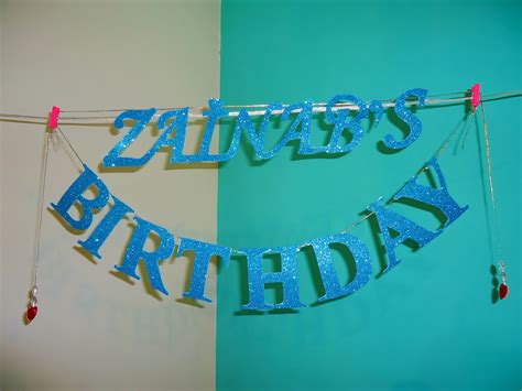 Customized Birthday Banner ( with NAME ) Glitter Alphabets . – MB Party ...