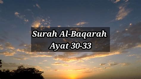 Surah Al Baqarah Ayat 30 33