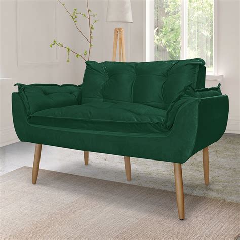 Namoradeira Decorativa Opala Suede Estofados Irm Os Oliveira Verde