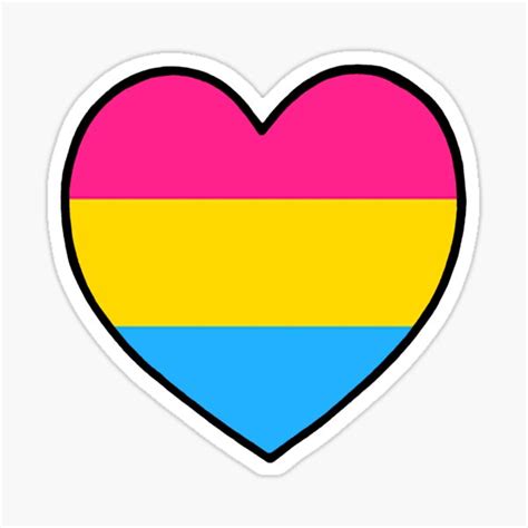 Pansexual Lgbt Pride Heart Sticker For Sale By Squishy Squishy