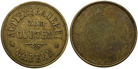 Actienbrauerei Zum Gurten Wabern Switzerland 1848 Date Numista