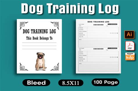 Dog Training Logbook Kdp Interior Graphic By Creative Shope