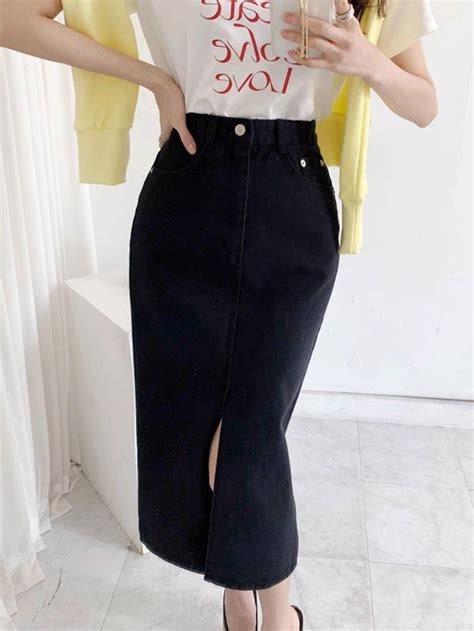 Denim Black Jeans Skirt Women S Fashion Bottoms Skirts On Carousell