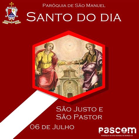 Igreja Celebra Hoje A Festa De São Justo E São Pastor Paróquia São Manuel