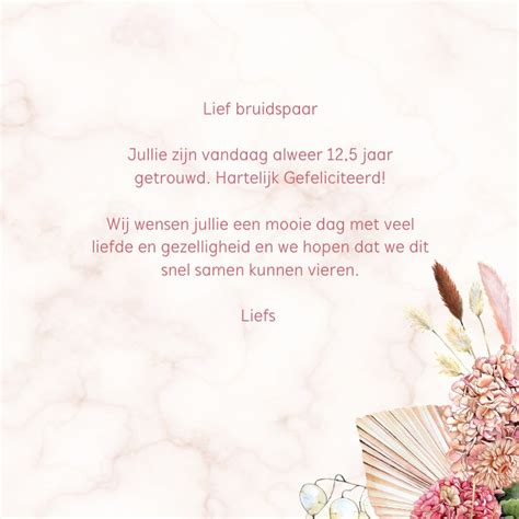 Felicitatie Jubileum Hortensia Droogbloemen Kaartje2go