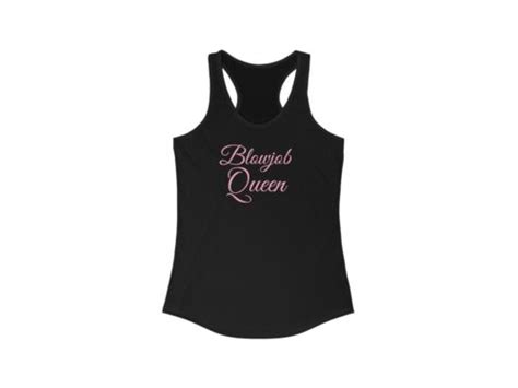 Slutty Blowjob Shirt Tank Top Bimbo Pink Glitter Blowjob Queen ~ Tank