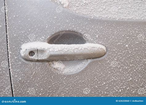 Frozen car handle stock photo. Image of snow, auto, hoarfrost - 62633060