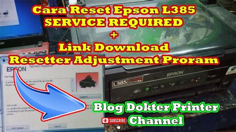 Cara Reset Epson L Service Required Blog Dokter Printer Youtube