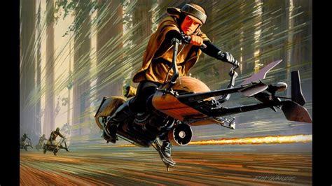 Star Wars Return Of The Jedi Speeder Bike Chase With Music And