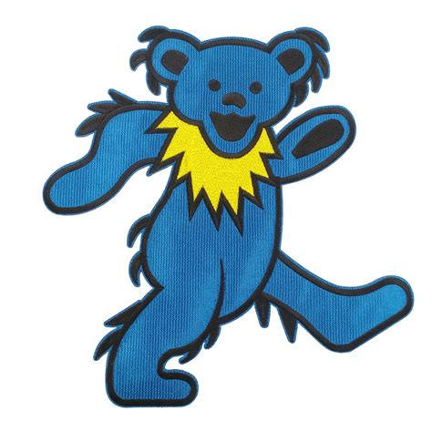 Grateful Dead Dancing Bear Blue Oversized Patch Grateful Dead Ts