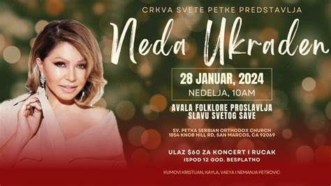 Avala S Sveti Sava Slava Celebration With Special Guest NEDA UKRADEN