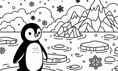 Coloriage d un pingouin mignon à Télécharger ou à Imprimer gratuitement