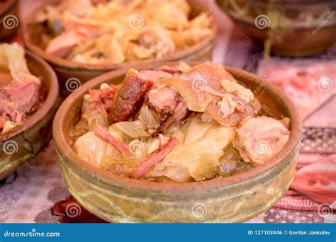 Sauerkraut Cabbage With Smoked Knuckle Ham Hock Pork Knees Pork