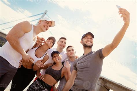 Smiling Friends Selfie 13724661 Stock Photo at Vecteezy