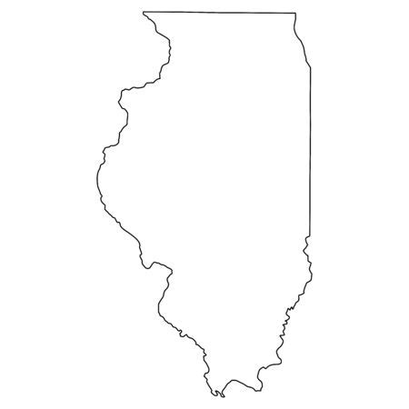 Free Illinois Outline Map | Blank Map of Illinois in 2023