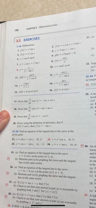 Solved 196 Chapter Dufferentiation Rules 31 A B 33