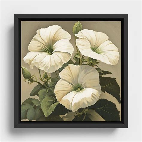 Shop White Petunias Framed Canvas By Vanoverdesigns On Society6