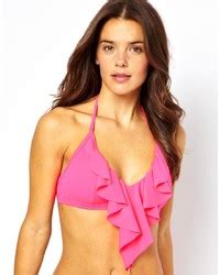 Asos Waterfall Ruffle Bikini Top Asos Lookastic