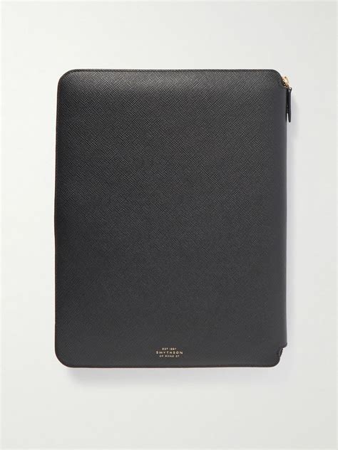 Smythson Panama Cross Grain Leather Zipped Folder Smythson