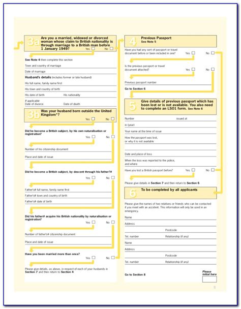 British Passport Application Form Questions Printable Form 2024