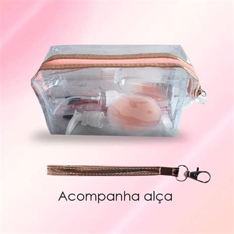 Necessaire Transparente Pequena Para Viagem Nude em Promoção Ofertas