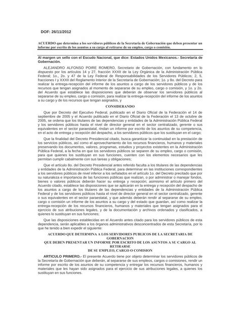 PDF DOF 26 11 2012 Oic Segob Gob Mx PDF FilePara La