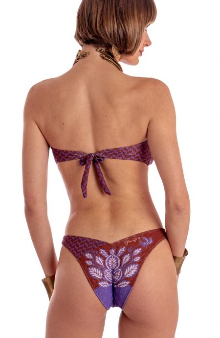 BIKINI FASCIA IMBOTTITA CON PERLE STAMPA BEAUTIFUL TREE Taglia M Color