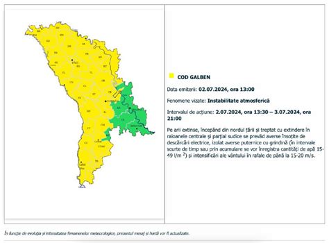 Atenție Cod Galben de instabilitate atmosferică pentru 2 3 iulie 2024