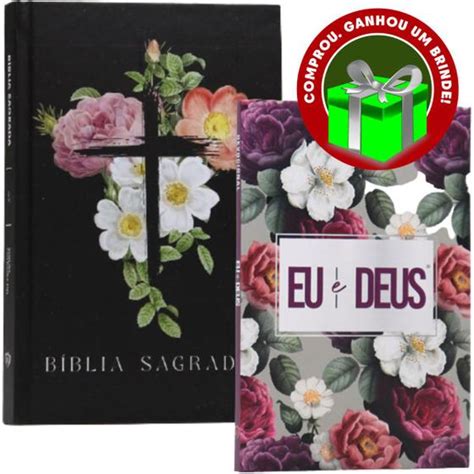 Combo B Blia Sagrada Flores Cruz Capa Dura Devocional Eu E Deus