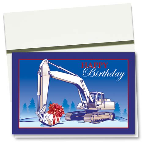 Construction Birthday Cards Excavator Birthday