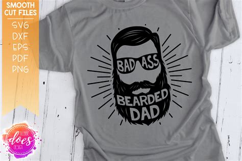 Badass Bearded Dad Svg Digital Cut File Htv Svg Vinyl Etsy