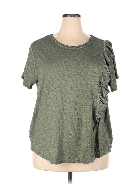 Sanctuary Stripes Green Short Sleeve Top Size 2x Plus 70 Off Thredup