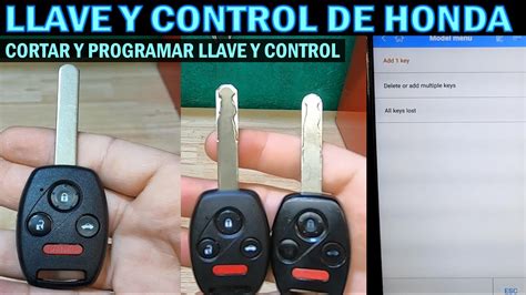 Como Programar Llave Con Control De Honda Como Hice Para Cortarla