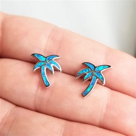 Palm Tree Stud Earrings Beach Stud Earrings Boho Stud Earrings Etsy