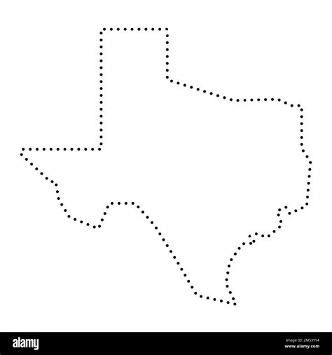 Texas State Of United States Of America Usa Simplified Thick Black Outline Map Simple Flat