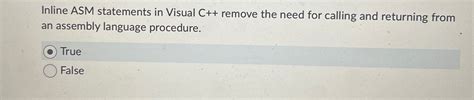 Solved Inline Asm Statements In Visual C ﻿remove The Need